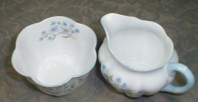 SHELLEY Dainty BLUE ROCK Creamer & Sugar Bowl
