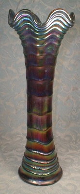 Ripple CARNIVAL Glass VASE Amethyst - IMPERIAL Glass Co. -