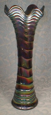 Ripple CARNIVAL Glass VASE Amethyst - IMPERIAL Glass Co. -