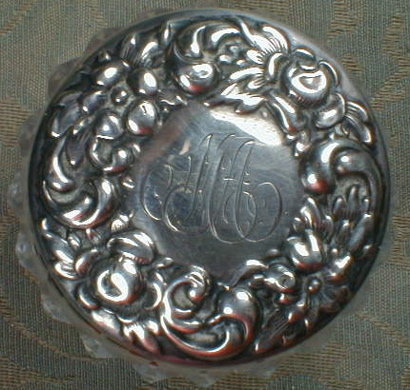 Mauser STERLING Top Dresser Cut Glass Jar