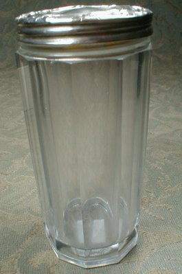 STERLING Top TALCUM Powder Dresser Jar -ANTIQUE-