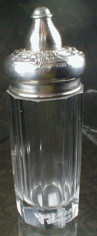 STERLING Top TALCUM Bottle - ANTIQUE -