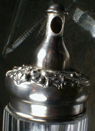 STERLING Top TALCUM Bottle - ANTIQUE -