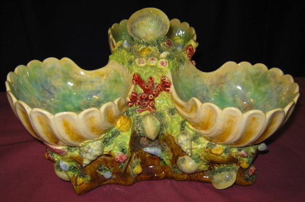 MAJOLICA Undersea Shells Coral Barnacles CENTERPIECE