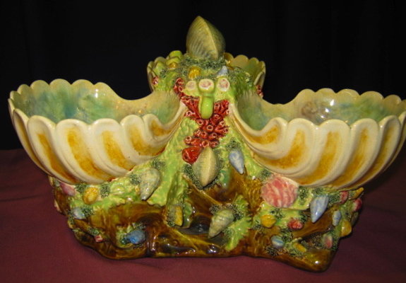 MAJOLICA Undersea Shells Coral Barnacles CENTERPIECE