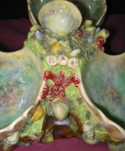 MAJOLICA Undersea Shells Coral Barnacles CENTERPIECE