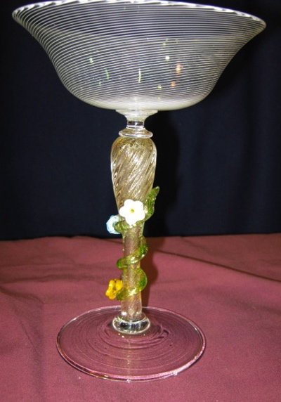 Venetian Flowered Stem Compote