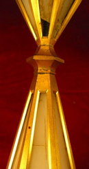 Art Deco Candlesticks Brass & Glass Insets England -ANTIQUE-