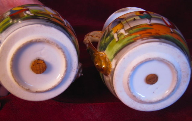 OLD PARIS Hand Painted Vases -PAIR- Antique