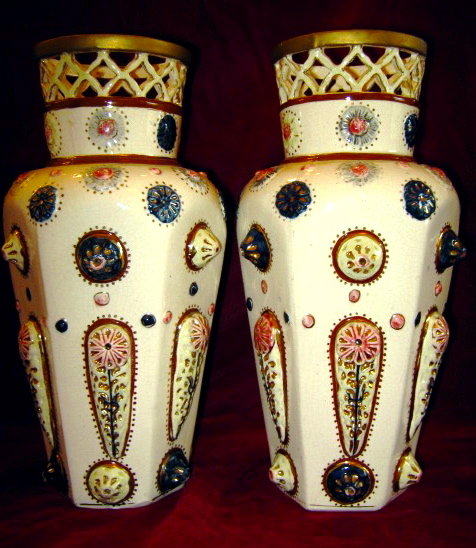 Amphora Art Pottery Vases - PAIR -