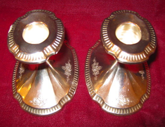Community GROSVENOR Silver Plate Candle Holders - PAIR -