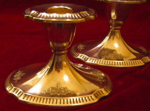 Community GROSVENOR Silver Plate Candle Holders - PAIR -