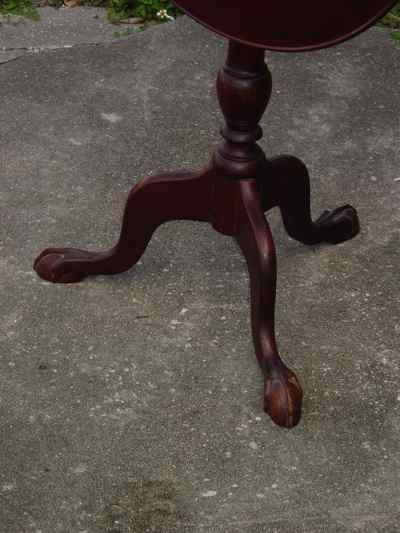 Antique Solid Mahogany Tilt-Top Table with Ball & Claw Feet