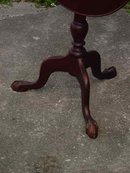 Antique Solid Mahogany Tilt-Top Table with Ball & Claw Feet