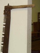 Antique Wooden Double Handle Crosscut Iron Saw