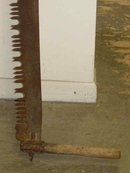 Antique Wooden Double Handle Crosscut Iron Saw