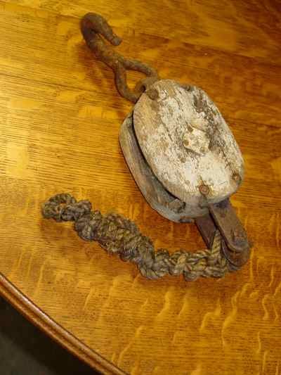 Antique Iron & Wood Pulley