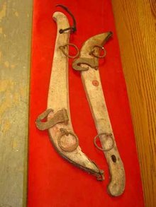 Pair of Antique Wood & Iron Yokes