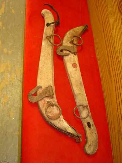 Pair of Antique Wood & Iron Yokes
