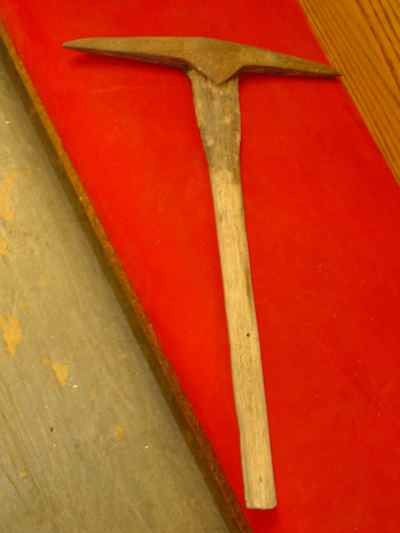 Antique Solid Wood & Iron Pick Axe