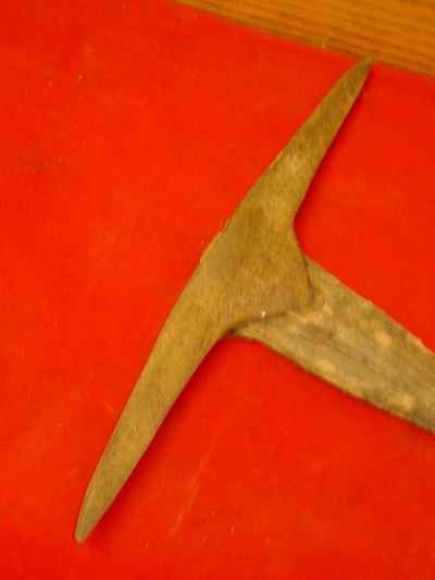 Antique Solid Wood & Iron Pick Axe