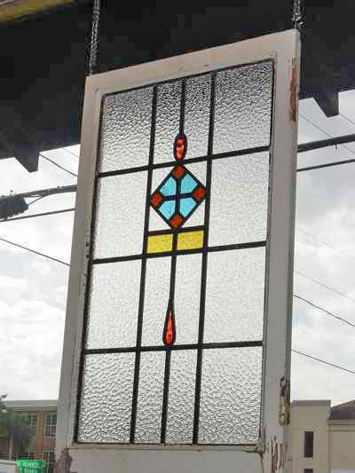 Multicolor Triangular Pendant Antique Stained Glass