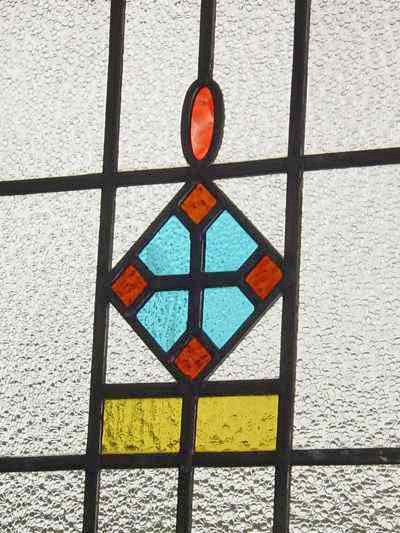 Multicolor Triangular Pendant Antique Stained Glass
