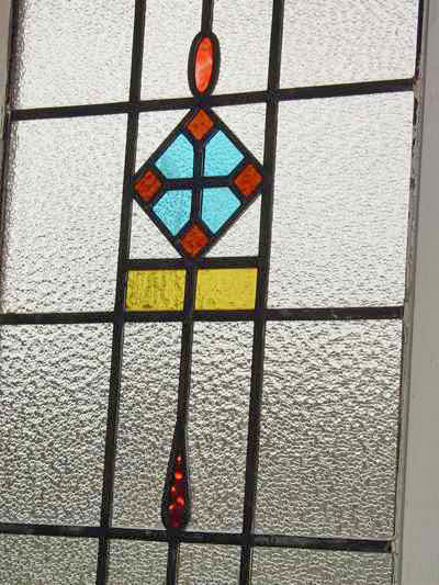 Multicolor Triangular Pendant Antique Stained Glass