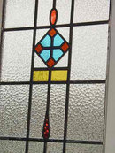 Multicolor Triangular Pendant Antique Stained Glass