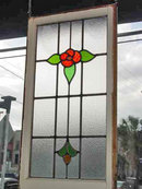 Red Rose & Yellow Bud Antique Stained Glass