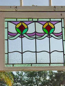 Victorian Floral Duet Antique Stained Glass