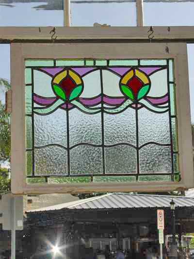 Victorian Floral Duet Antique Stained Glass