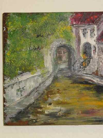The Red Roofs Original Signed H. Page Oil