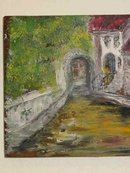 The Red Roofs Original Signed H. Page Oil