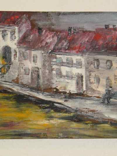 The Red Roofs Original Signed H. Page Oil