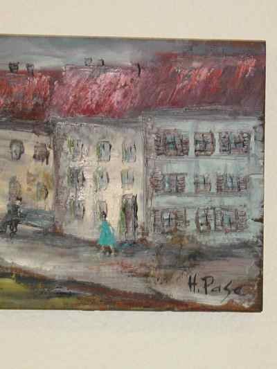 The Red Roofs Original Signed H. Page Oil