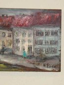 The Red Roofs Original Signed H. Page Oil