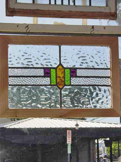 Tri Color Geometric Antique Stained Glass