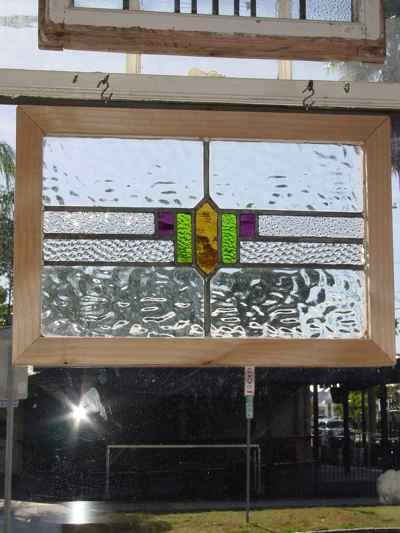 Tri Color Geometric Antique Stained Glass