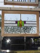 Tri Color Geometric Antique Stained Glass
