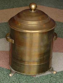 Antique English Solid Brass Coal Scuttle