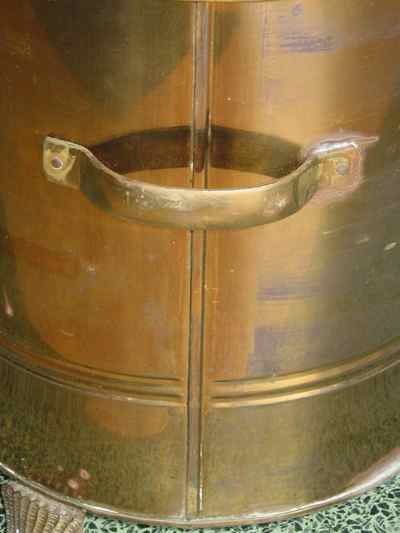 Antique English Solid Brass Coal Scuttle