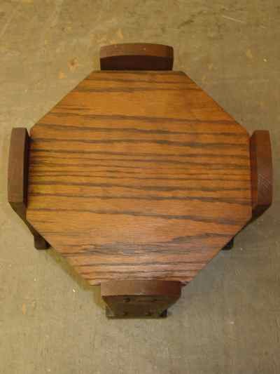 Antique Arts & Crafts Mission Style Octagonal Top Solid Oak Stand