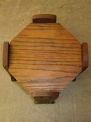 Antique Arts & Crafts Mission Style Octagonal Top Solid Oak Stand
