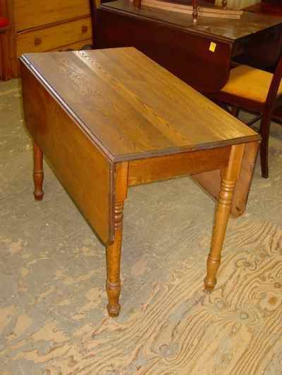 Antique Solid Ash Drop Leaf Table