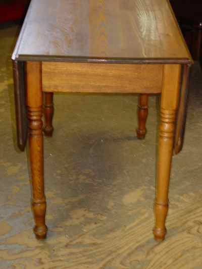 Antique Solid Ash Drop Leaf Table