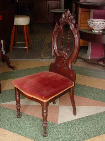 Antique Victorian Solid American Black Walnut Parlor Chair