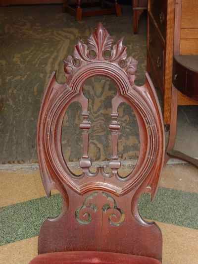 Antique Victorian Solid American Black Walnut Parlor Chair