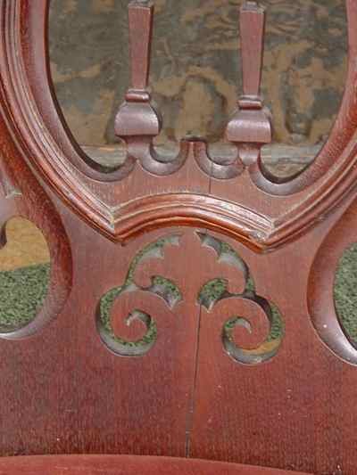 Antique Victorian Solid American Black Walnut Parlor Chair