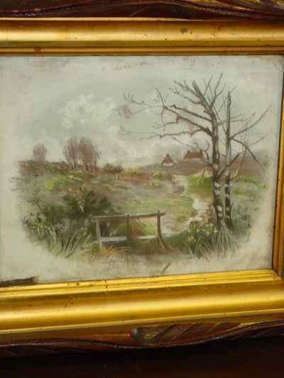 The Path Home Antique Original Pastel on Paper